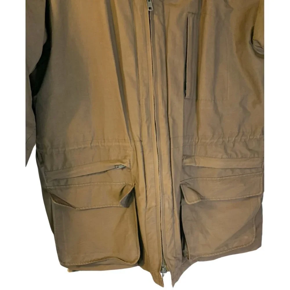 J. Crew Goose Down Coat Size M Men's Brown 550 Fill Power No Hood Quilted Lining